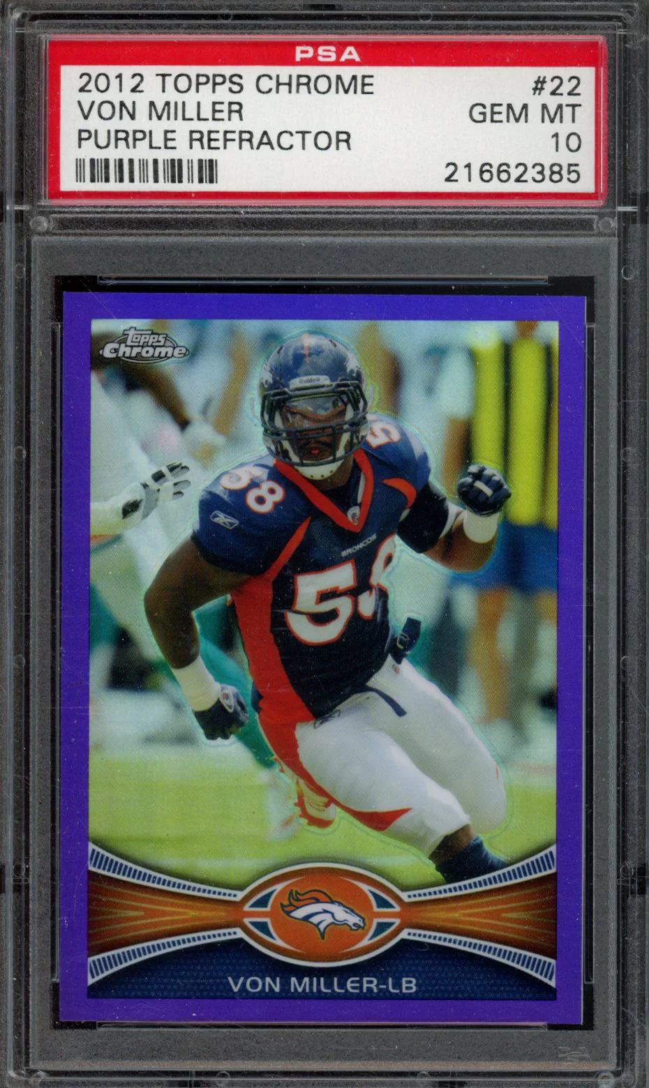 VON MILLER | 2012 TOPPS CHROME | PSA GEM MT 10