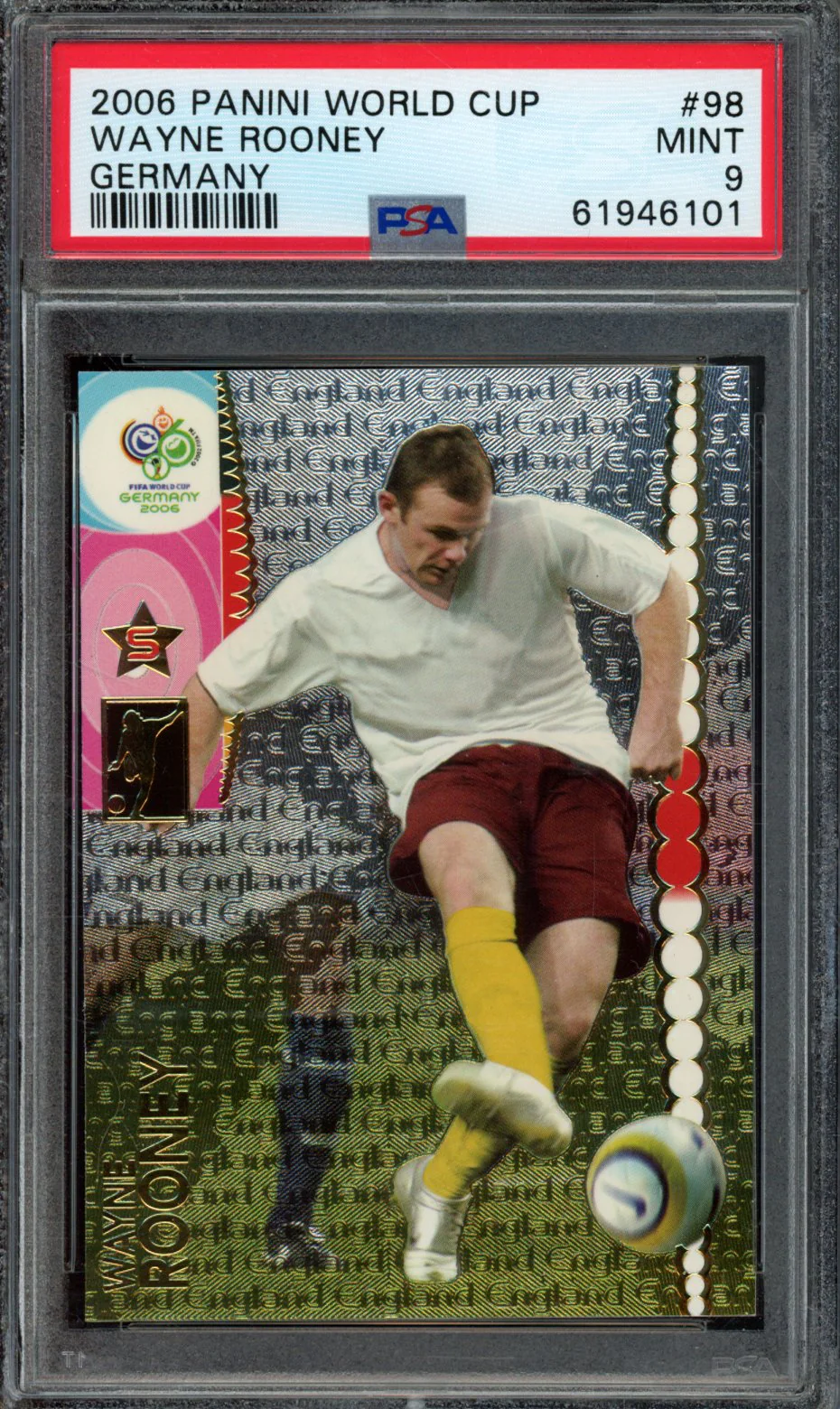 WAYNE ROONEY | 2006 PANINI WORLD CUP GERMANY | PSA MINT 9