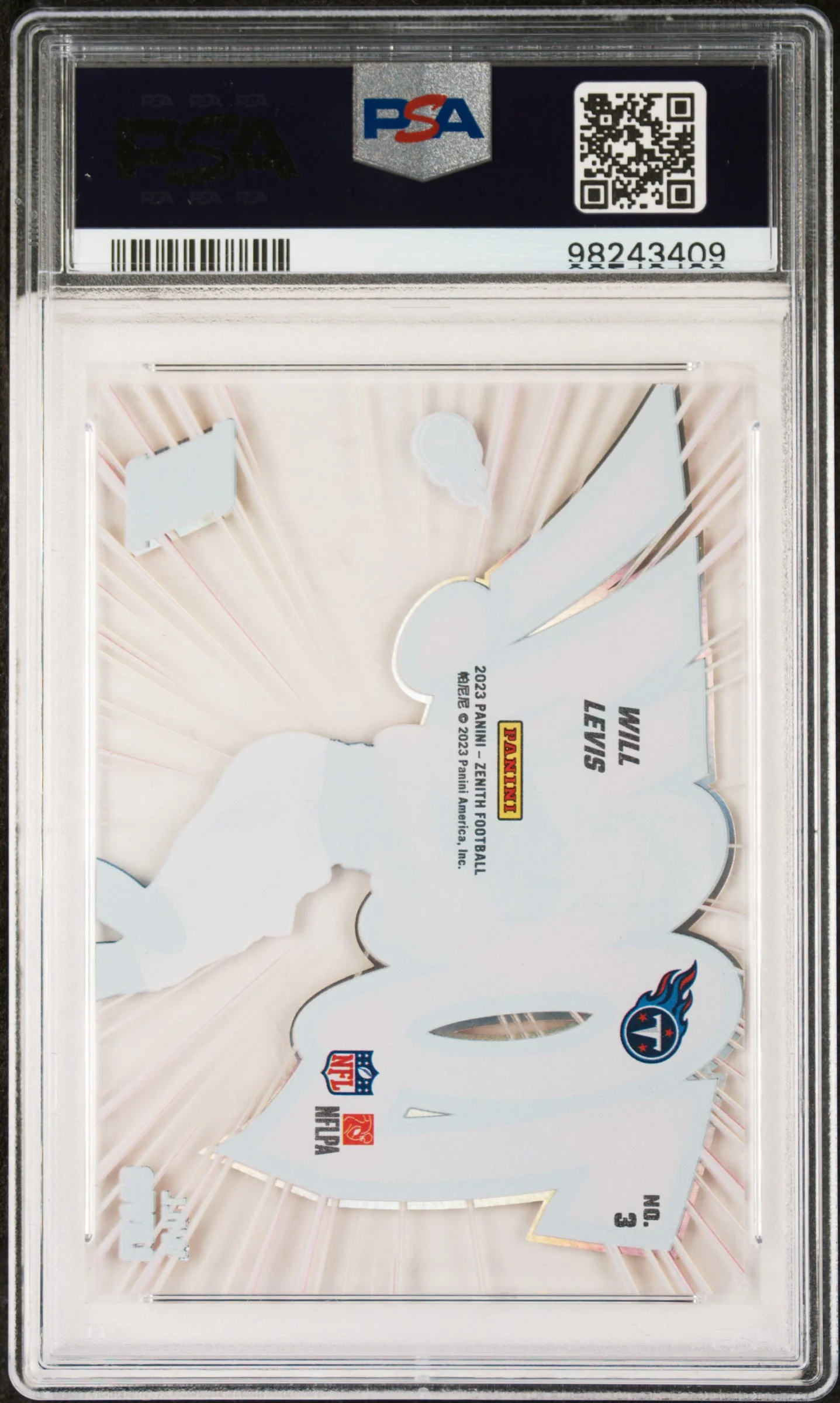 WILL LEVIS | 2023 PANINI ZENITH ZOOM! 3 | PSA GEM MT 10 - Image 2