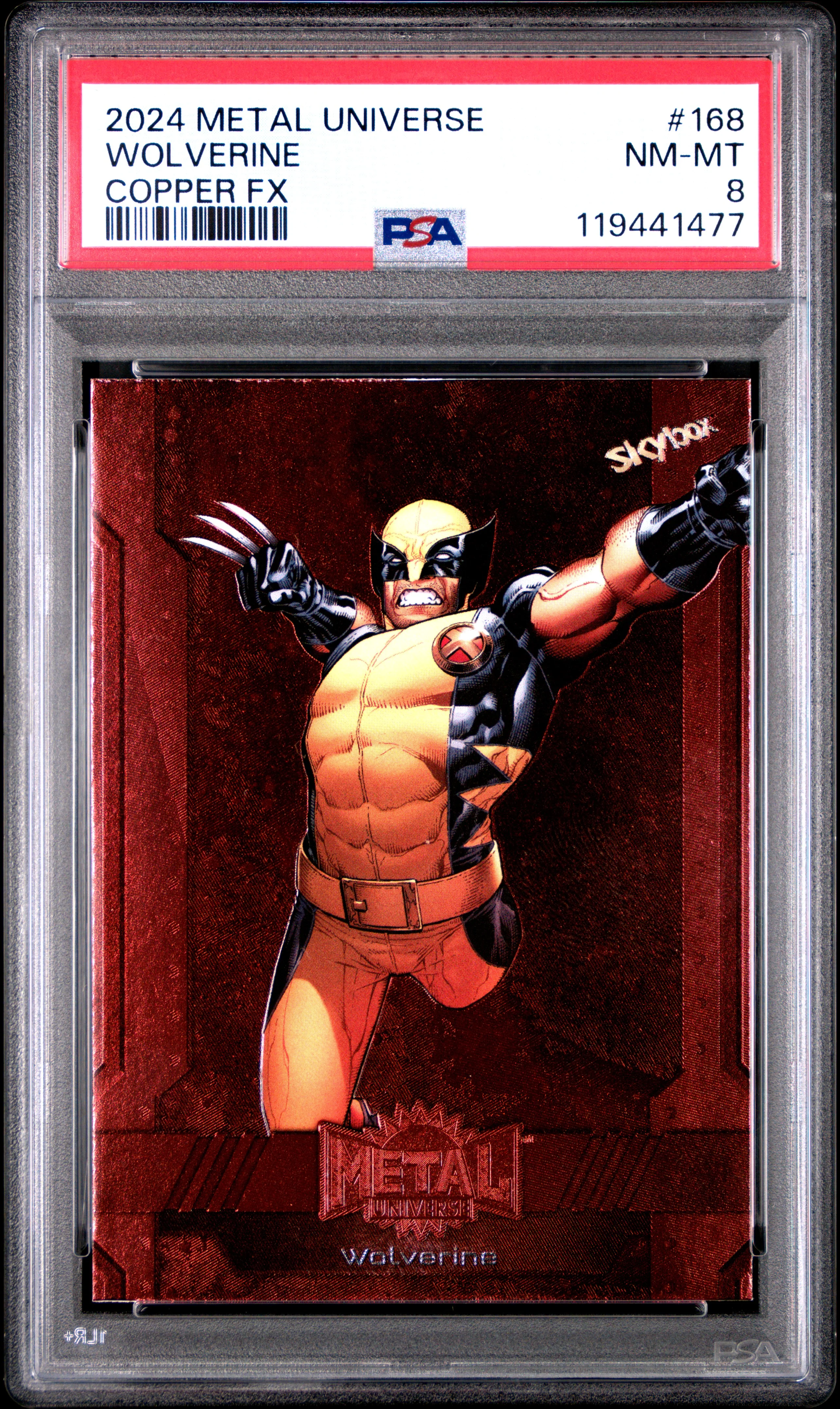 WOLVERINE | 2024 SKYBOX METAL UNIVERSE AVENGERS 168 | COPPER FX | PSA NM-MT 8