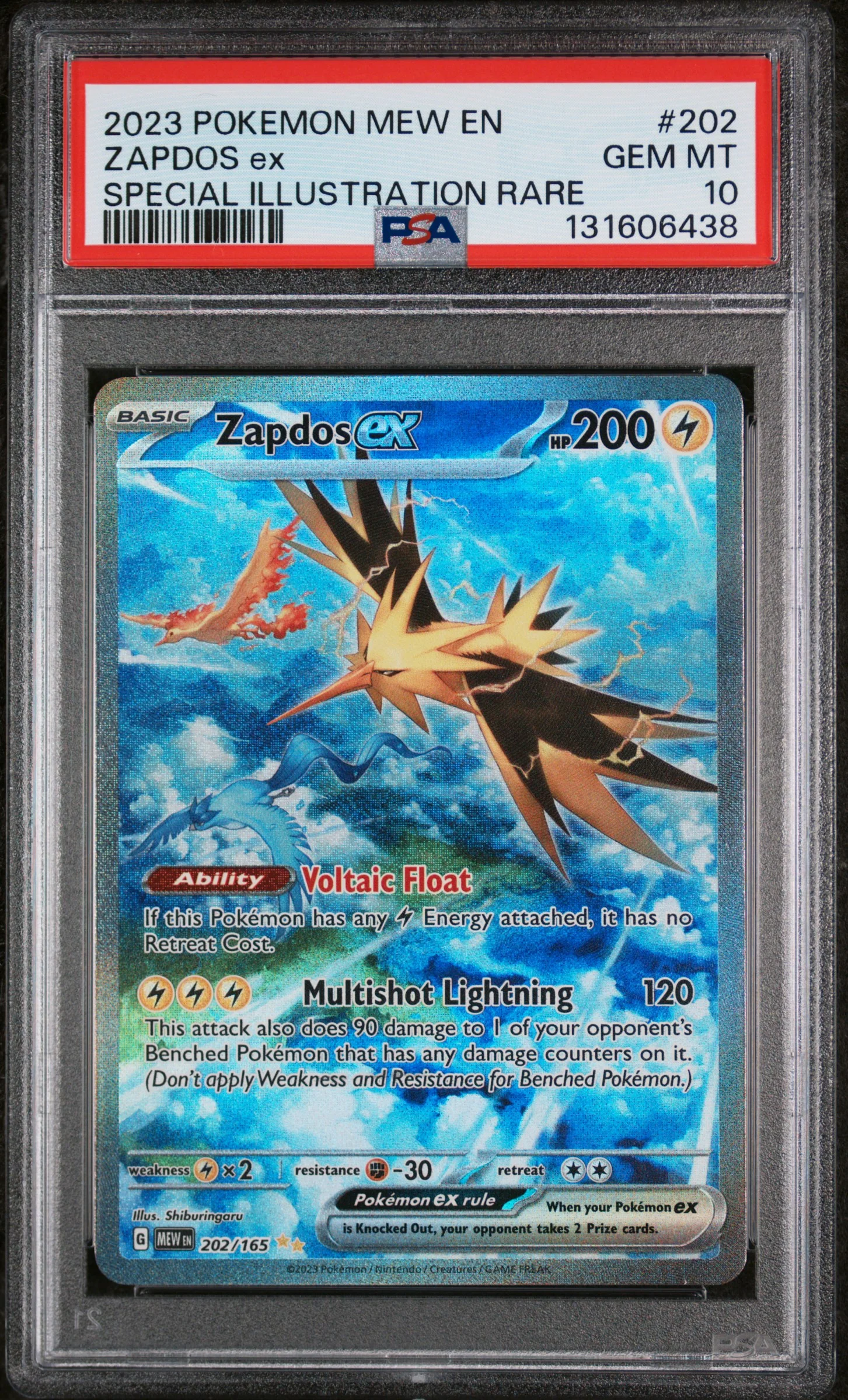 ZAPDOS ex | 2023 POKEMON MEW EN-151 202 | SPECIAL ILLUSTRATION RARE | PSA GEM MT 10