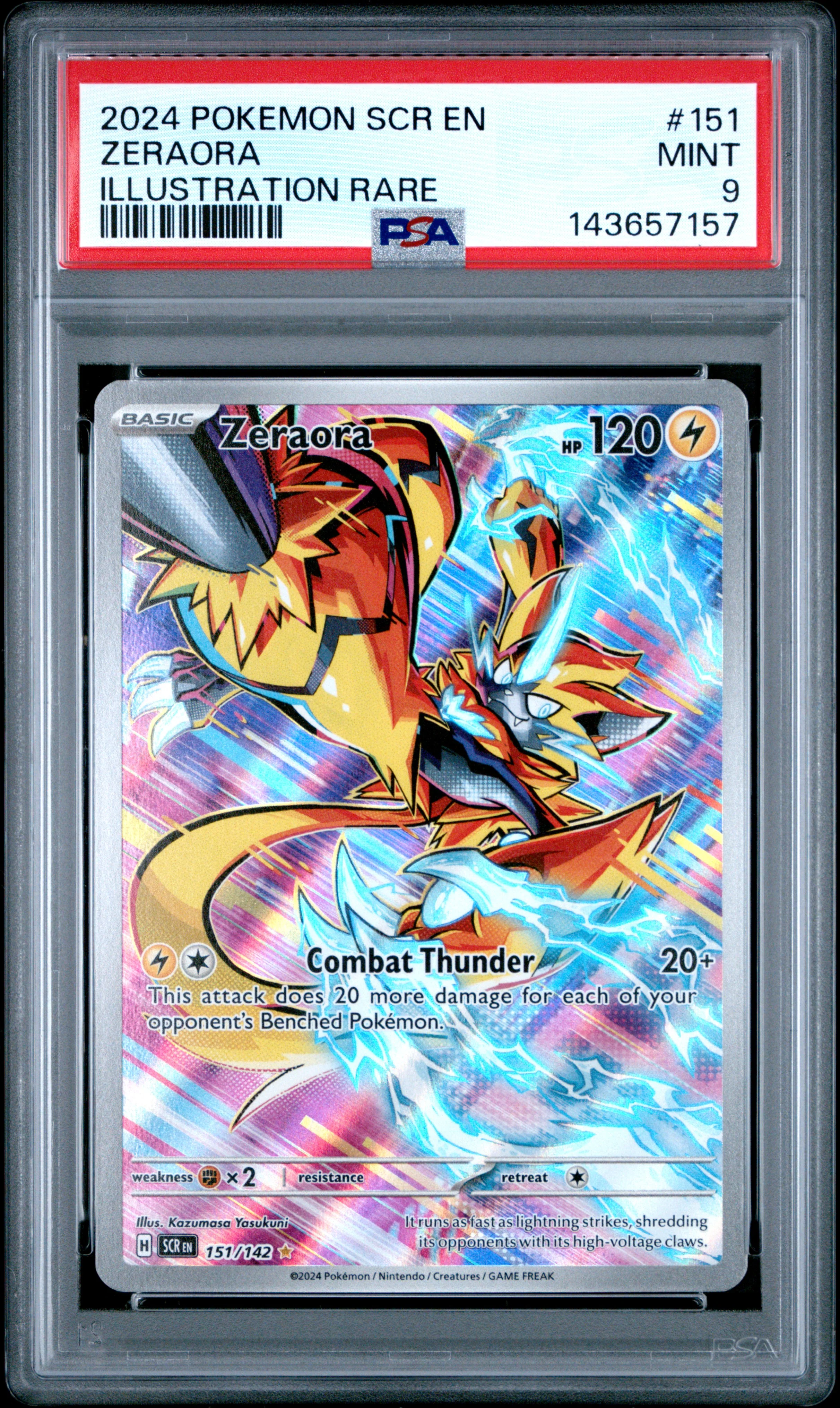 ZERAORA | 2024 POKEMON SCR EN-STELLAR CROWN 151 | ILLUSTRATION RARE | PSA MINT 9